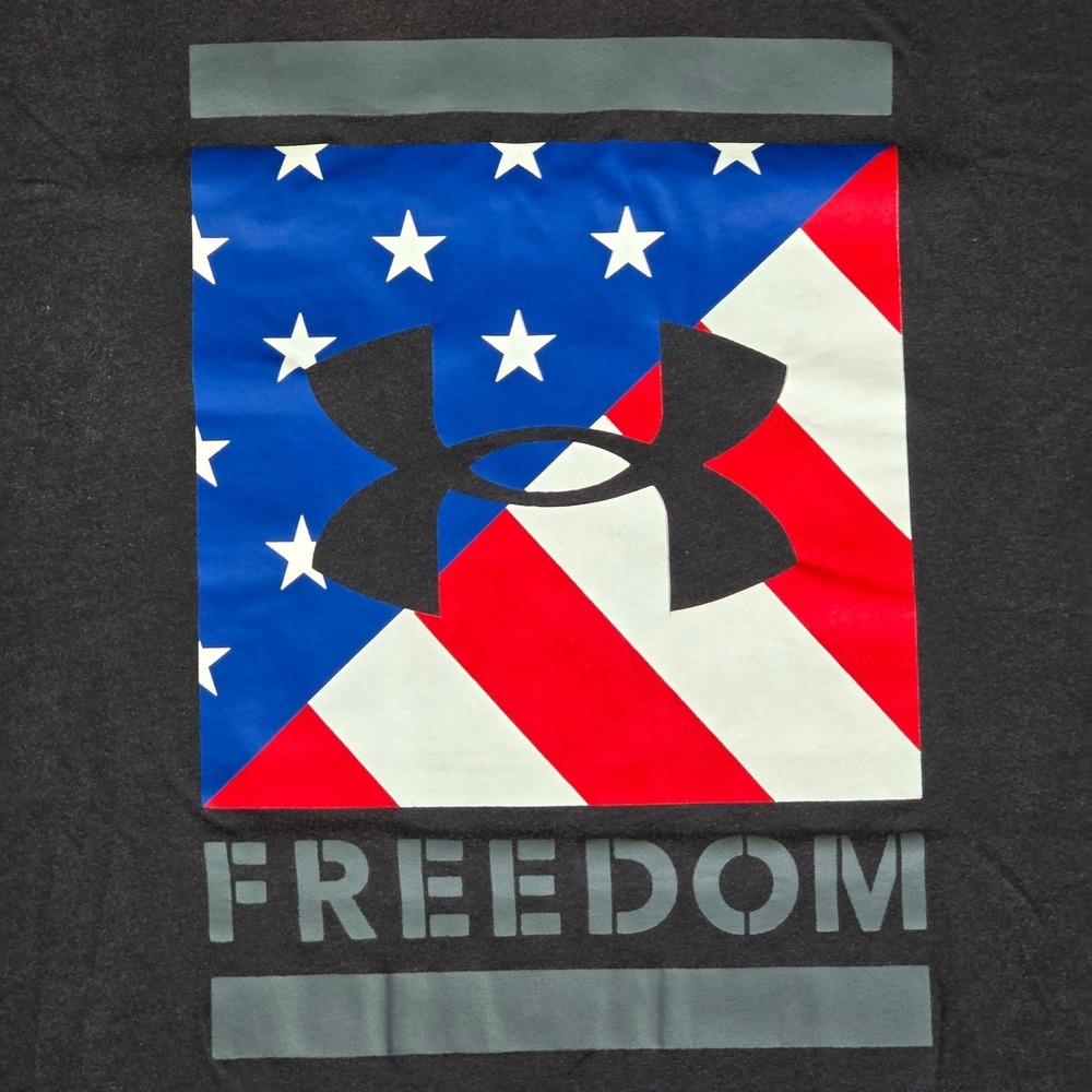 Under Armour Men's XL Freedom T-Shirt Black Patriotic 4th of July - Picture 2 of 5